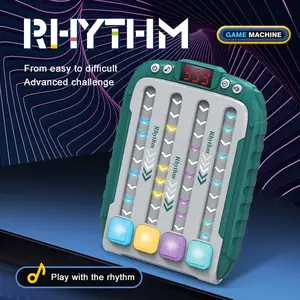 Rhythm Game Machine, Quick Push Pop Game Pop it Game Handheld Puzzle Game Machine with Music & Light, Handheld Puzzle Game Sensory Toys Fidget Game,Fidget Game Toy for Kids 3 4 5 6 7 8 9