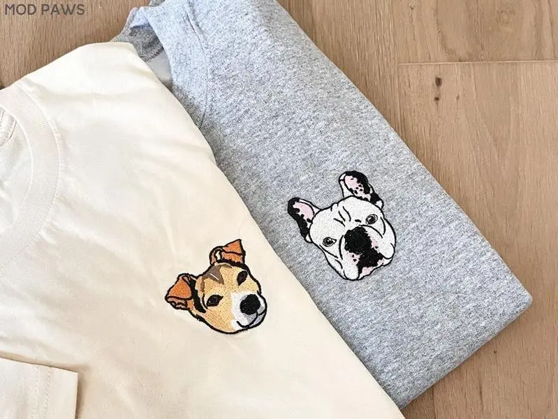 EMBROIDERED Pet Shirt,  Pet Photo and Name Custom Shirt, Personalized Pet EMBROIDERED Shirt