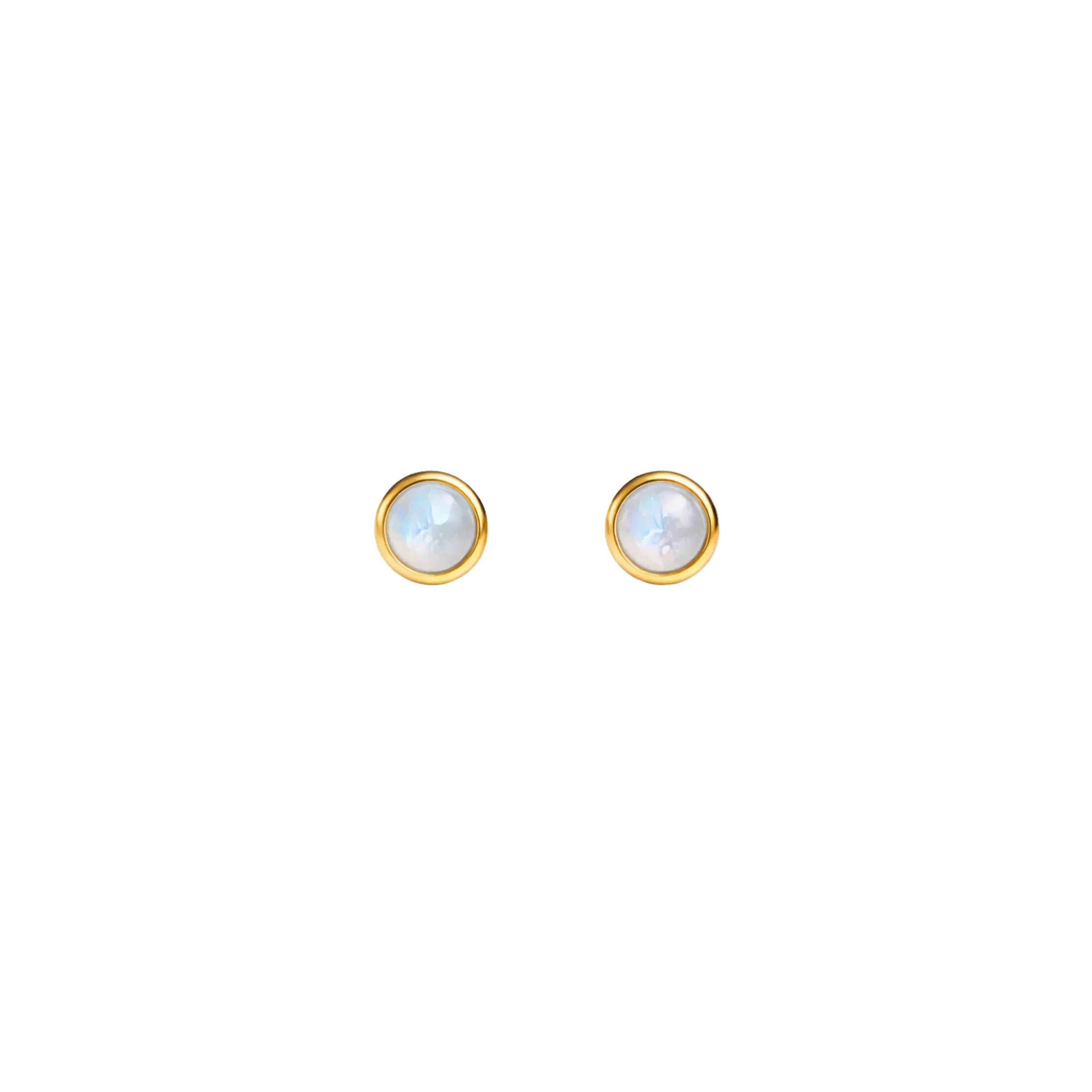 Gold-Filled Moonstone Stud Earrings