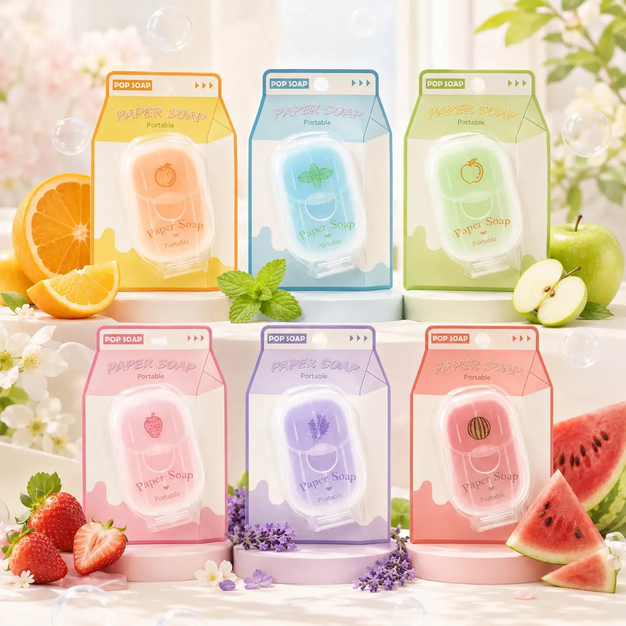 100pcs Portable Disposable Soap Sheets with Soap Box, Mini Travel Soap Sheets, Ideal for Outdoor Travel, Camping, Business Trips, Body Hygiene Products