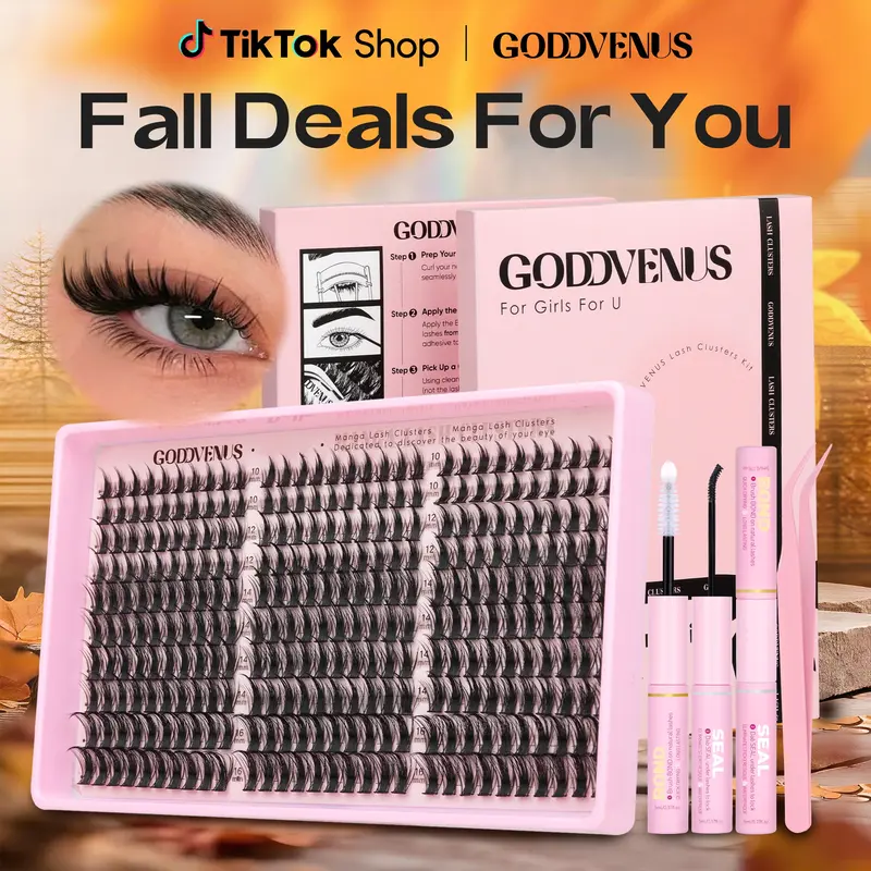 【S】Goddvenus Dolleyelook Lash Clusters 10-16mm Cluster Eyelash Natural 300 Pcs Eyelash Clusters