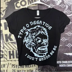 Type o negative black crop baby tee
