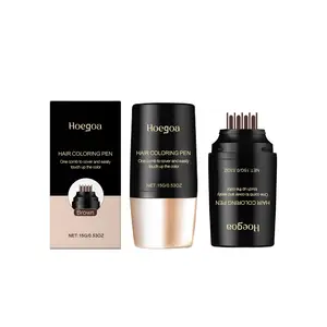 Hoegoa Brown Waterproof Hair Color Pen CI77499 Acrylic Copolymer Natural Coverage Gentle Care Moisturizing Non-Damaging level 7 Fast-Acting Growth Serum