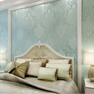 New Q QIHANG European Style 3D Damask Pearl Powder Non-Woven for Living Room Bedroom Tv Background Wallpaper Roll 1.73'W x 31.2'
