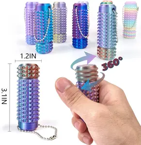 3D Rotatable Little Ouchies Fidget ,Pain Stim Fidget Toy ,Pocket-Sized Stim Keychain with Spiky Grippie Design Spiky Fidget Keychain for Anxiety & Stress