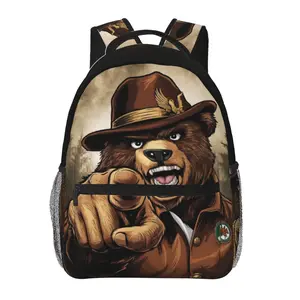 Large capacity Smokey the bear Travel Backpack Sturdy Laptop Smokey bear Carry On Backpacks Smokey the bear shirt Anime Backpack Cute Cartoon Funny Casual Daypack  Business Work Bag for Back to School, anniversary and holiday gift