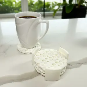 Modern Luxe Textured Coaster Set – Non-Slip Drink Coasters for Coffee Table