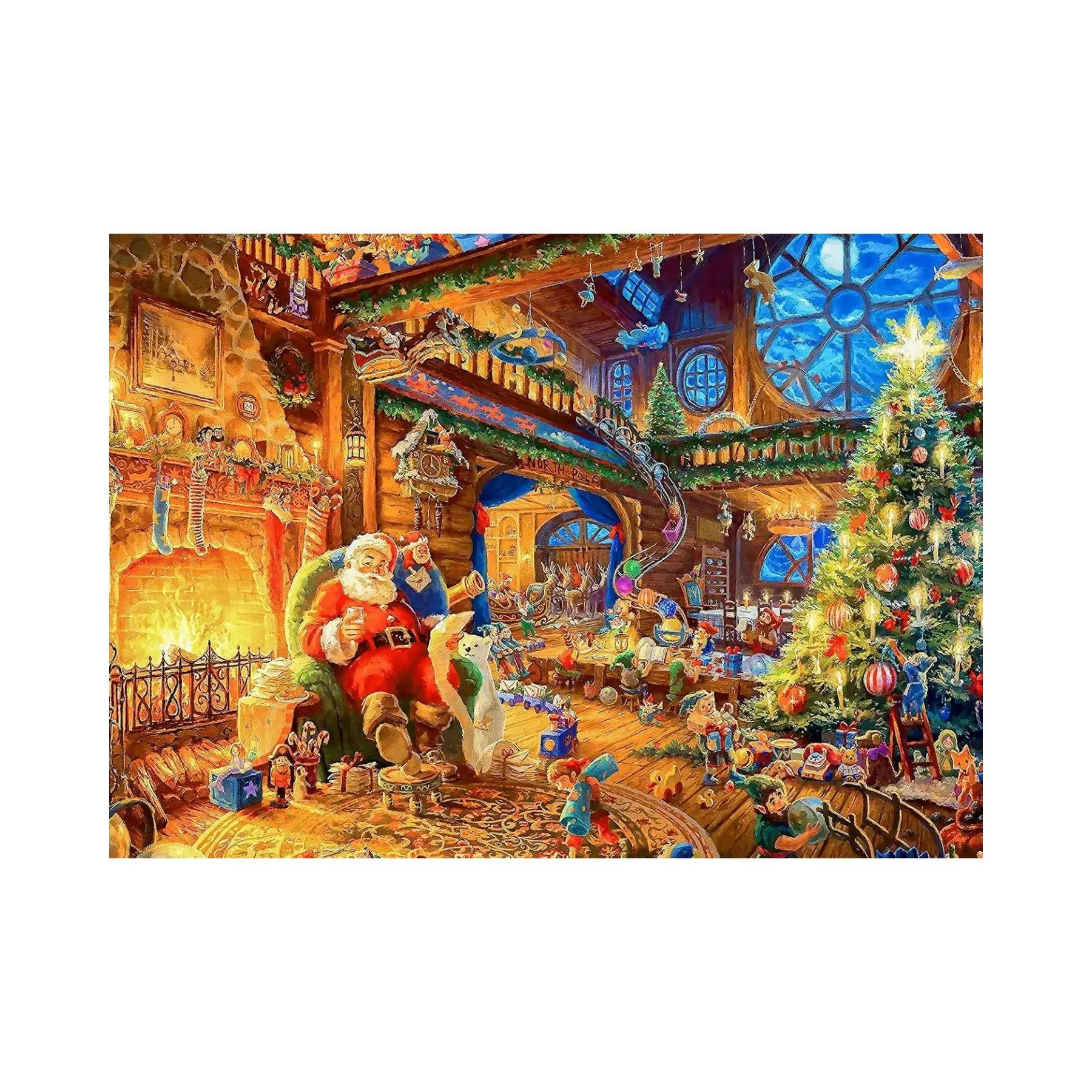 Christmas Puzzles 1000 Pieces, Santa Clause Christmas Puzzle, Santa's Cabin Christmas Puzzles, Christmas Puzzles for Adults 1000 Piece Puzzle for Adults Christmas, Christmas Jigsaw Puzzles