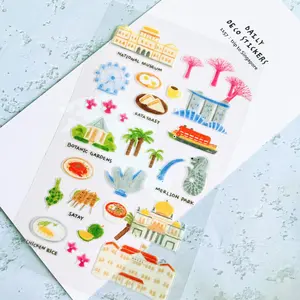 1 pc Korean Import Original Suatelier Trip To Singapore PVC Stickers Scrapbooking Diy Journal Stationery Sticker Deco Art Supply