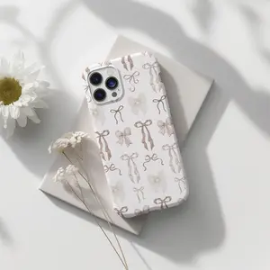 Magsafe Soft Beige Coquette Phone Case, Bow Phone Case, Soft Girl Aesthetic Tough Phone Case, Cute Gift for Her, Top Trendy