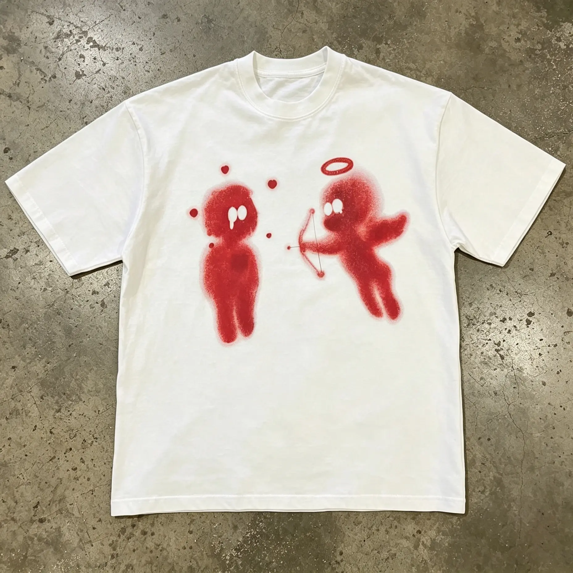 Men's Cupid’s Love Arrow Print Graphic T-Shirt - 100% Cotton Short Sleeve Crew Neck Regular Fit Casual Wear | Soft & Breathable Fabric, Durable Print, Everyday Comfort, Machine Washable, Y2K streetwear Casual graphic tee