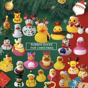 24 Advent Calendar,Yellow Duck,  Rubber Ducks, Christmas Holiday Bath Rubber Ducks, Rubber Material, Smooth and Burr-Free Exterior, Christmas 24 Days Countdown Christmas Countdown Calendar,  Perfect for Any Holiday Occasion, Christmas Gift