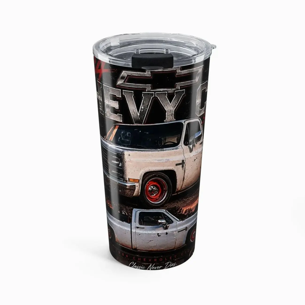 In God We Trust Chevy Truck Tumbler 20oz | Vintage Pickup, Automotive Drinkware