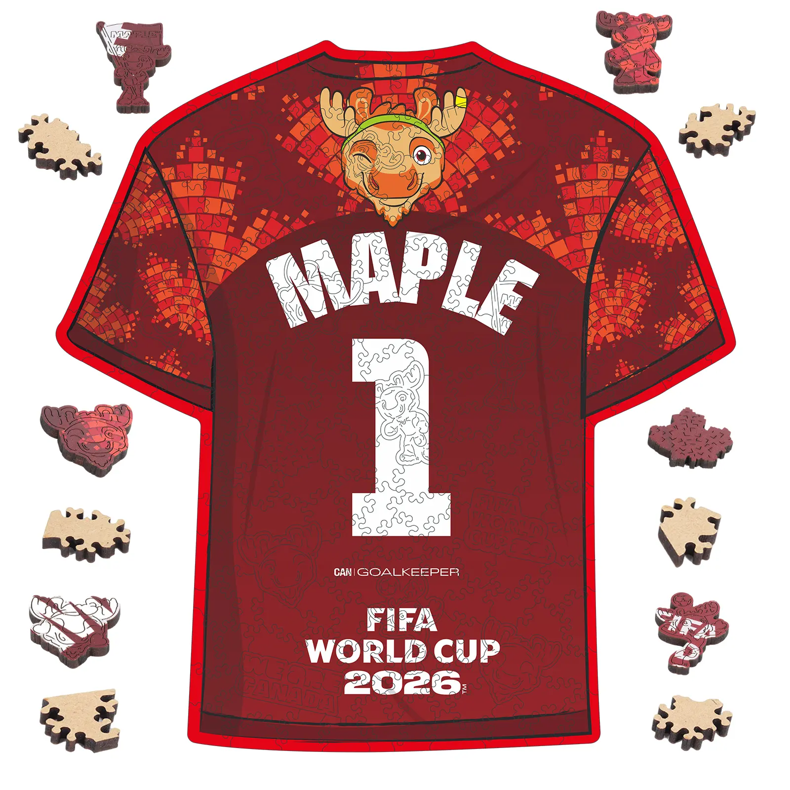 FIFA World Cup 2026 Maple 1 Tshirt Jigsaw Puzzle Officially Licensed 200 Laser-Cut Pieces 5MM Thick Soccer Fan Gift Modern Home Decor 11.2"x11.8", Collectibles, Decorative Puzzle Jigsaw Puzzles