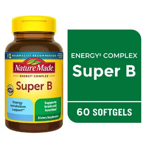 Nature Made Super B Energy Complex Dietary Supplement for Brain Cell Function Support, 60 Softgels, 60 Day Supply, Healthcare Edible