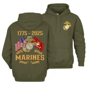 US Marines 250th Anniversary Hoodie – 1775–2025 Semper Fidelis Pullover