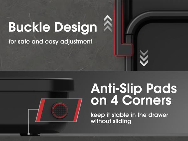 Expandable Silverware Organizer – Adjustable Kitchen Drawer Tray for Forks, Knives, Spoons, Multipurpose Storage, Black