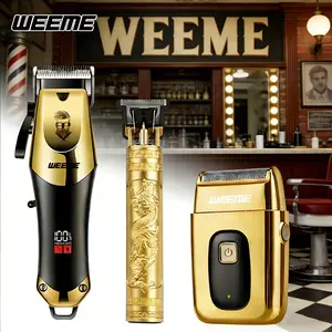 Professional Hair Clippers, Rechargeable Cordless Clippers for Men, Beard Trimmer & Rechargeable Shaver Set, Metal T-Blade, Barber Hair Cutting Kit, Grooming & Gifts