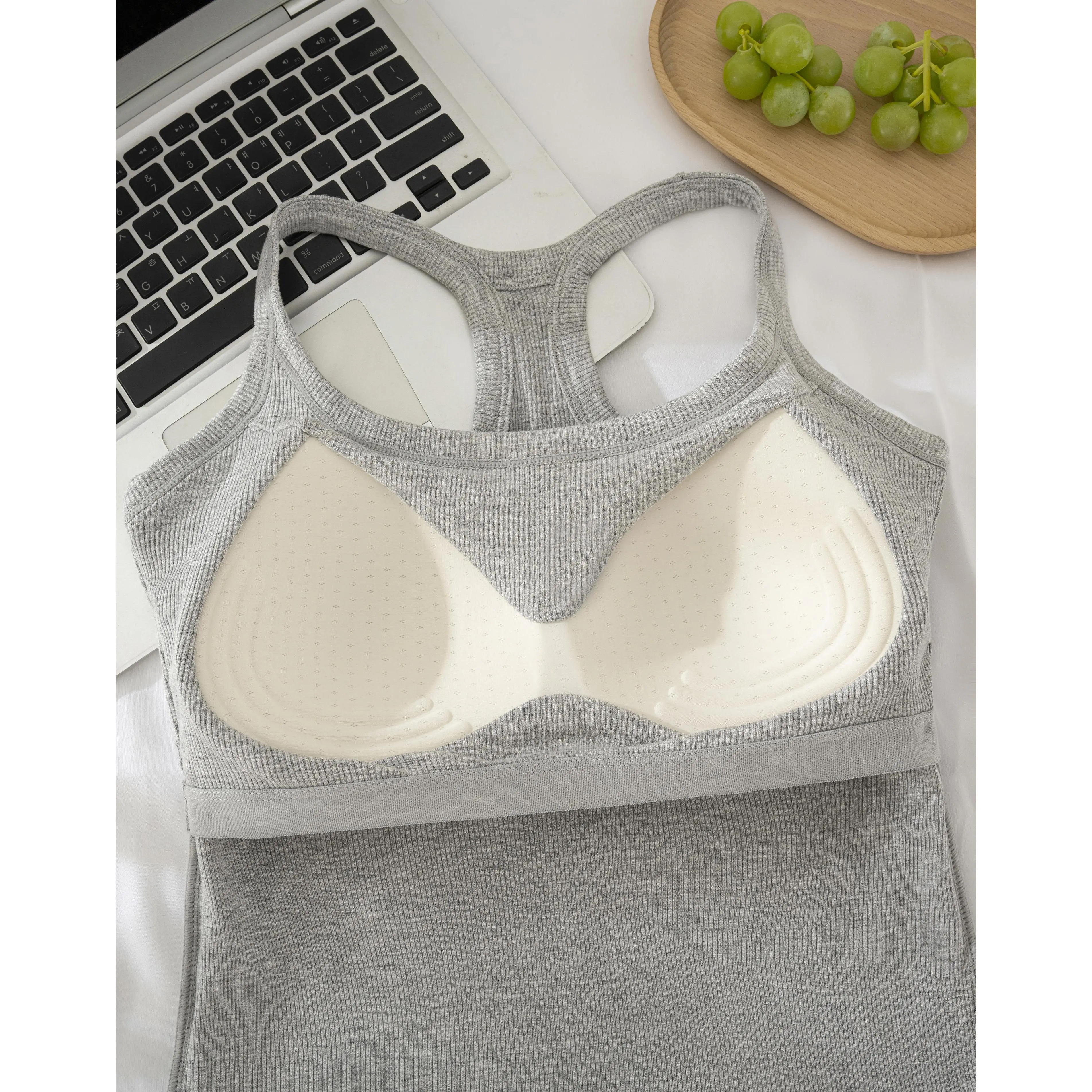 Women's Ribbed Built-in Bra Tank Top | Racerback Cropped Camisole with Removable Pads | Wireless Supportive Workout Yoga Top | Stretchy Athletic Basics Bodyshaper Sleeveless Tee | Comfortable Summer Essential Bra Cami for Everyday Wear Multi-Color