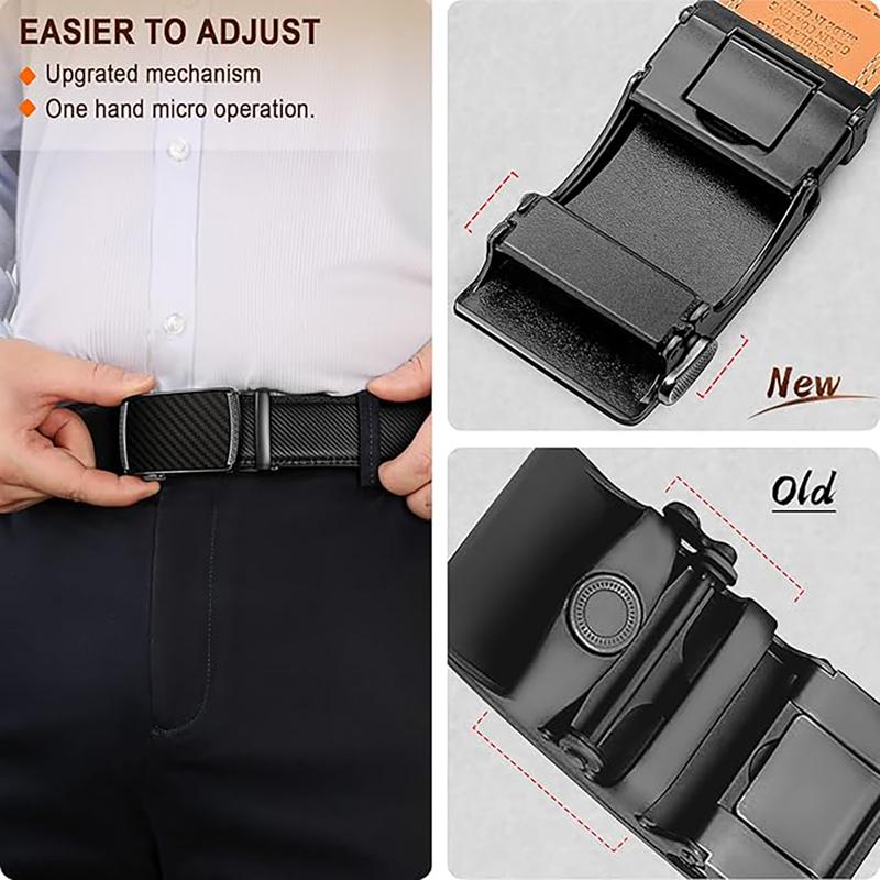 New Men's Leather Belt, Second-Layer Cowhide, Genuine Leather, Men's Automatic Buckle Belt, Simple Adjustable Cowhide Belt