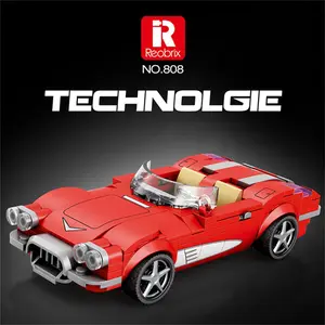 Reobrix Technologie NO.808 Vintage Series Classic Sports Car Building Block Set - Super Classic Car Model Assembly Toy for Kids Aged 6+