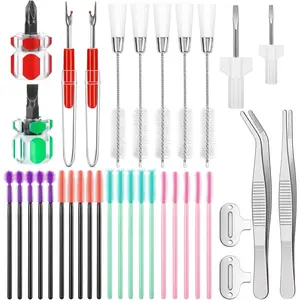35 Pcs Sewing Machine Cleaning Kit, Repair Tools Include Silicone Dense Hair Cleaning Brush, Tweezers, 2-Headed Brush, Screwdriver, Seam Rippers for Repair and Cleaning Sewing Machines