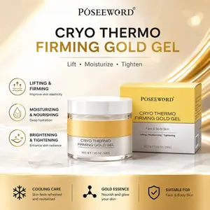 Poseeword Cryo Thermo Firming Gold Gel, Skin Tightening Cellulite Cream, Body Lotion, Moisturizing & Firming Formula