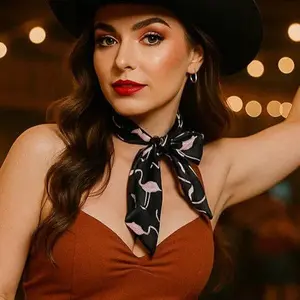 Navy and Pink Western Skinny Mini Wild Rag Scarf / Cowgirl Necktie #TW323