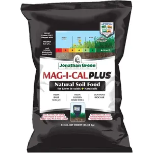 Jonathan Green MAG-I-CAL PLUS Soil Food for Lawns in Acidic + Hard Soils, 15M (15,000 sq ft Coverage) 54lb