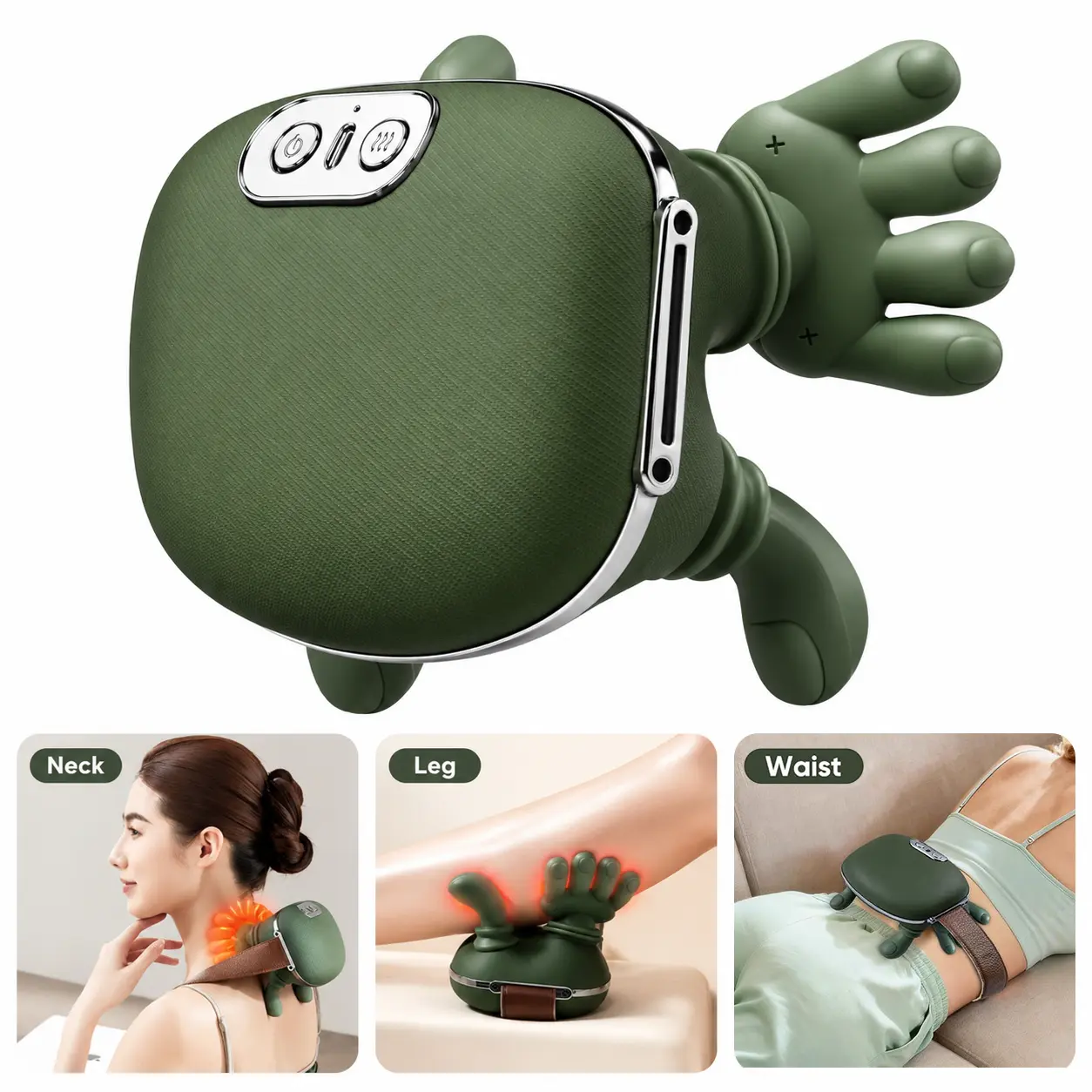 Sctselct Wearable Neck and Back Massager, Wireless Portable Device with 3D Deep Tissue Kneading and Heat Therapy for Pain Relief