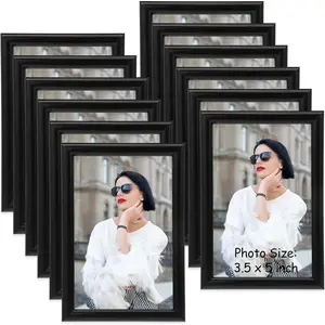 12 Pack 3.5 x 5 In Picture Frames Bulk Black Photo Display Frames for Wall Tabletop  Office School Display Wedding Anniversary Father's Day Favor Graduation  Gifts