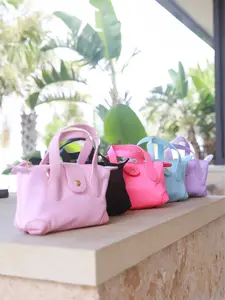 Pouchette Crossbody Bag - Durable Nylon with Goldtone Hardware & Heart-Shaped Magnetic Snap - Black Pink Hot Pink Blue Purple Options - 4 ¼” H x 6 ½” W x 2 ½” D