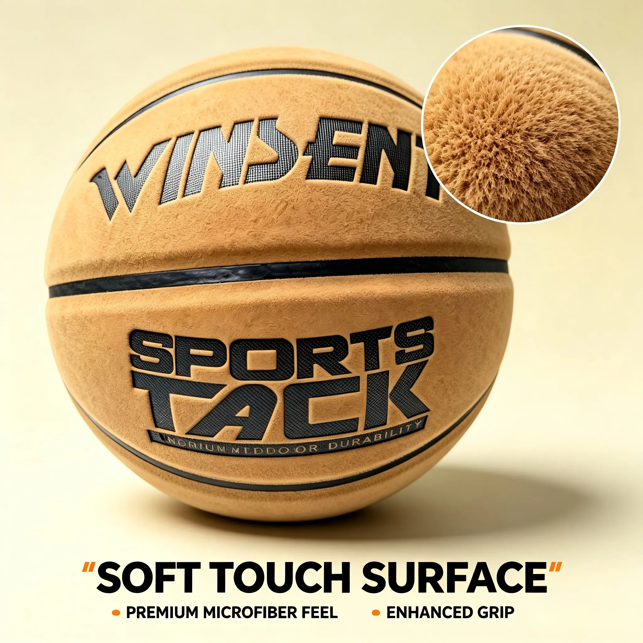 Premium Suede Leather Basketball With Strong Grip, Wear Resistant All-Court Basketball For Concrete Outdoor Courts & Indoor Gym