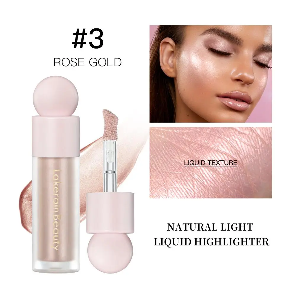 Viral Liquid Highlighter, Multi-use Shimmer Glow Liquid Illuminator for Face & Body, Brightening Liquid Eyeshadow, Waterproof Long Lasting Shiny Highlight Makeup Cosmetic