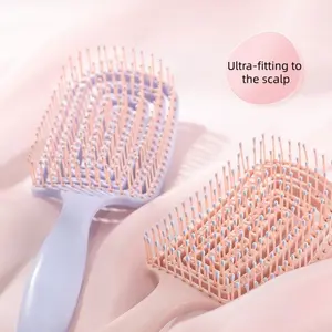 Hollow Out Square Shape Wide Tooth Hair Brush, Detangling Hairbrush, Detangling Comb for Wet and Dry Hair, Anti-Tangle Scalp Massager, Suitable for Curly and Straight Hair