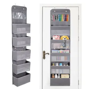 2-Pack over the Door Organizer, 6-Tier Hanging Storage with Zippered Shelves & Multiple Pockets, Space-Saving Solution for Bedroom, Dorm, Bathroom, Nursery, Pantry