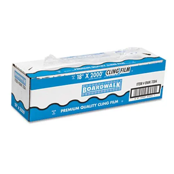 Boardwalk 7204 PVC Food Wrap Film- 18" x 2000-ft. Roll