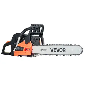 VEVOR 62 cc Gas Chainsaw 20 inch 3.8 HP Power Chain Saw with Non-Slip Handle Dual Fuel Tanks for Wood Cutting Tree Trimming Land Clearing
