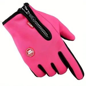 Fashion Full Finger Cycling Gloves - Winter Warm, Fleece Lined, Waterproof, Windproof, Touch Screen Compatible, Fashionable for Skiing, Mountaineering