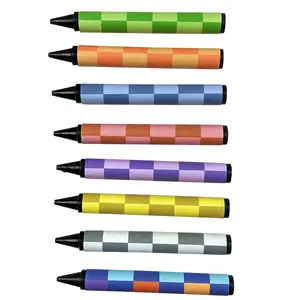 8 CHECKERED BLACK jumbo crayons collection