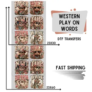 Western Play On Words | Premade DTF Transfer Gang Sheet For Graphic Tees