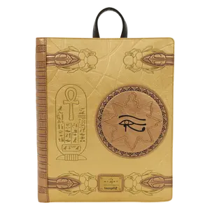 Loungefly The Mummy Book of Amun-Ra Mid-Size Backpack - Movie-Themed Collectible with Egyptian Motifs, Figural Shape, Metal Accents, Top Handle