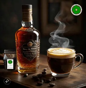 Brew the Blend Bourbon Amber Medium-Dark Oaky Smoked Barrel-Aged Guatemalan Coffee Beans Caramel Bourbon Whiskey Dark Chocolate & Bright Fruit Beverage Single Origin 30 Day Aging Experience