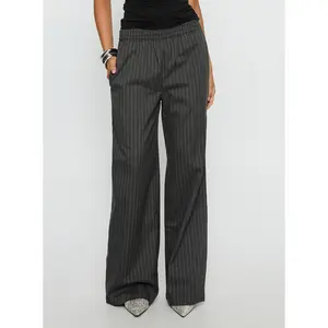 Jaysa Baggy Wide Leg Pant Grey Pinstripe