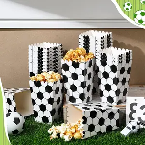 10-Pack Popcorn Boxes with Football Design, Perfect Party Gifts for Sports Events & Celebrations, Durable Design for Sport Parties