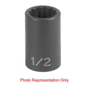 212 MAIN Grey Pneumatic 1110M 0.38 in. Drive 12-Point Standard Impact Socket, 10 mm Size