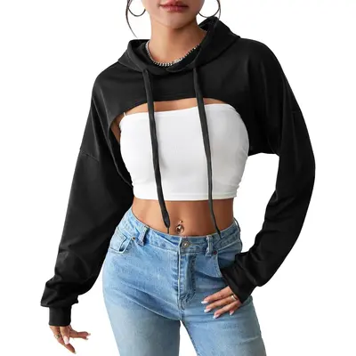 Drop Shoulder Super Crop Top TikTok Shop