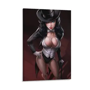 Vintage Canvas Poster - Cute Cartoon Zatanna Comics Canvas Art Wall Painting Poster Print Decor Room Colorful Gifts Decoration Ornaments