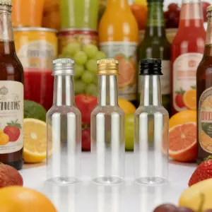 20 packs of mini wine bottles with gold, black and silver caps, Refillable Design