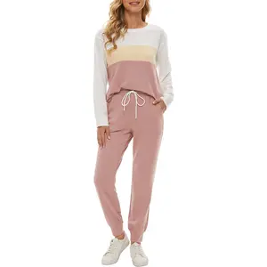 Fengbay Two Piece Outfits for Women,Long Sleeve Crewneck Pullover Tops and Pants Sweatsuits Lounge Set with Pockets